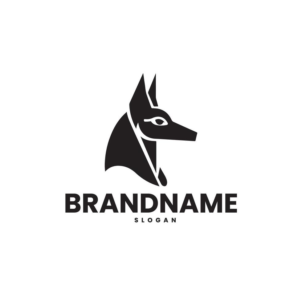 Anubis head logo design template vector