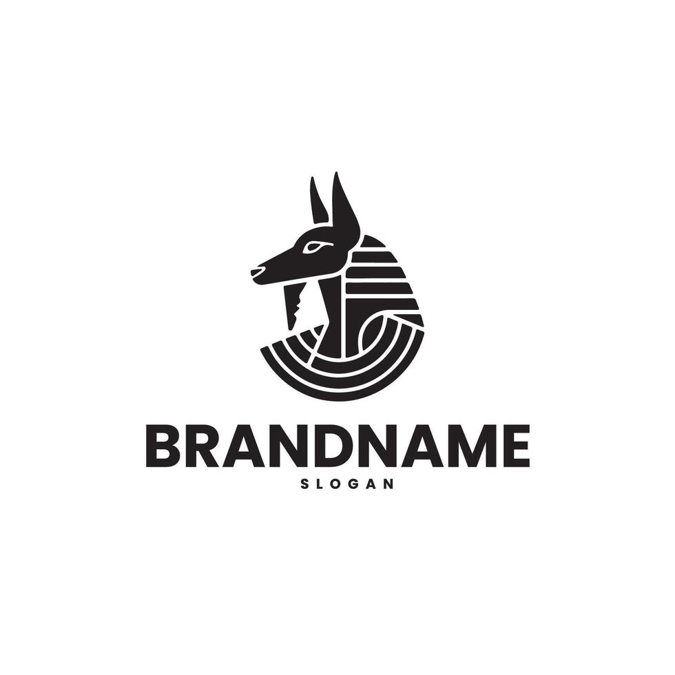 Anubis head logo design template vector