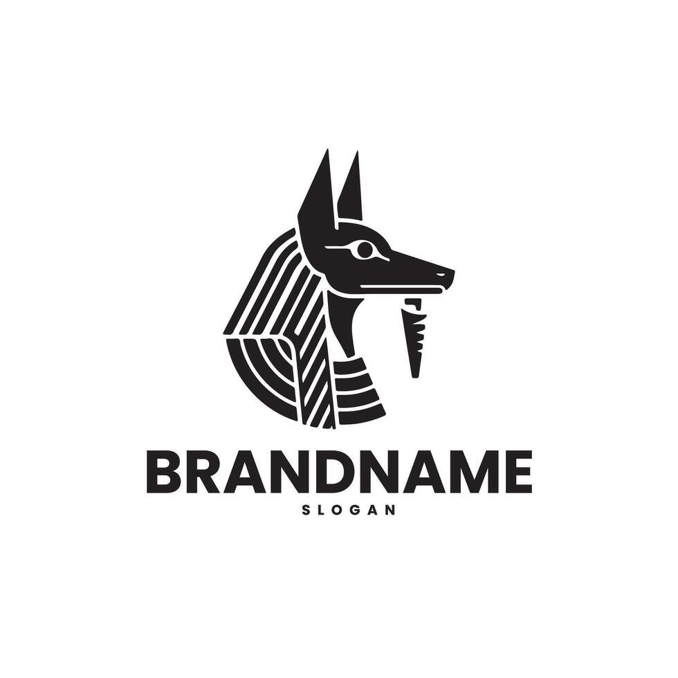 Anubis head logo design template vector