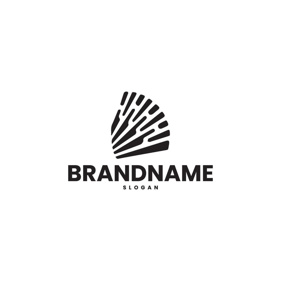 stylized image of rays with a streamlined abstract logo design vector