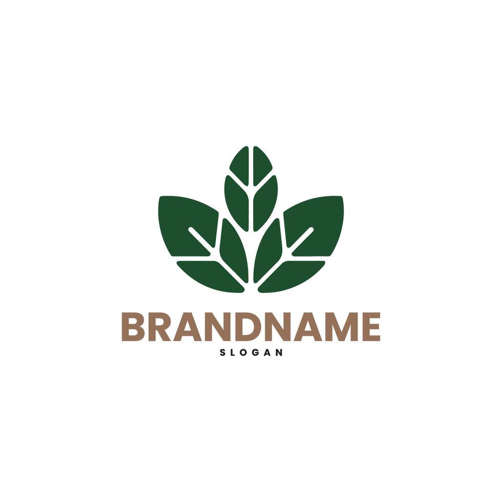 a stylized green leaf logo design vector