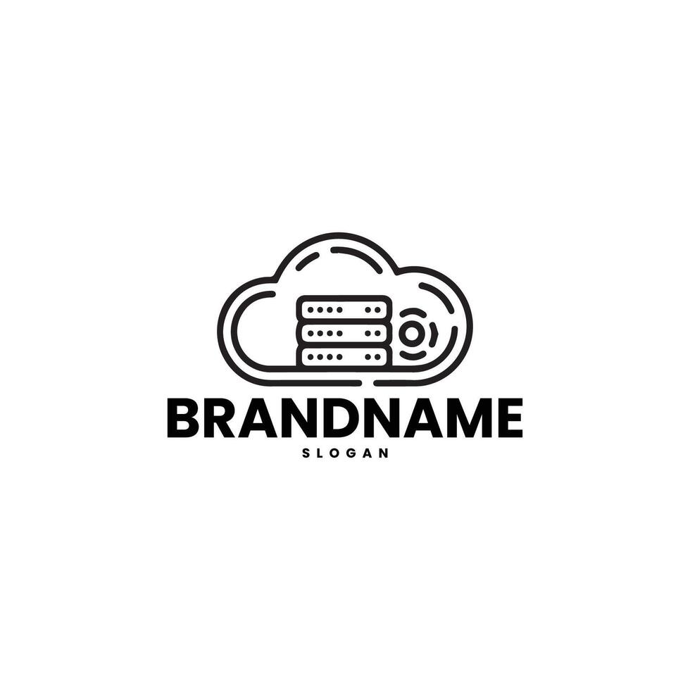 logo with a stylized cloud containing a server vector