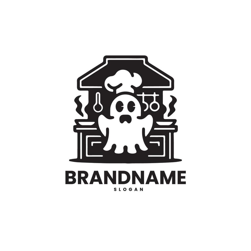 ghost restaurant logo vector