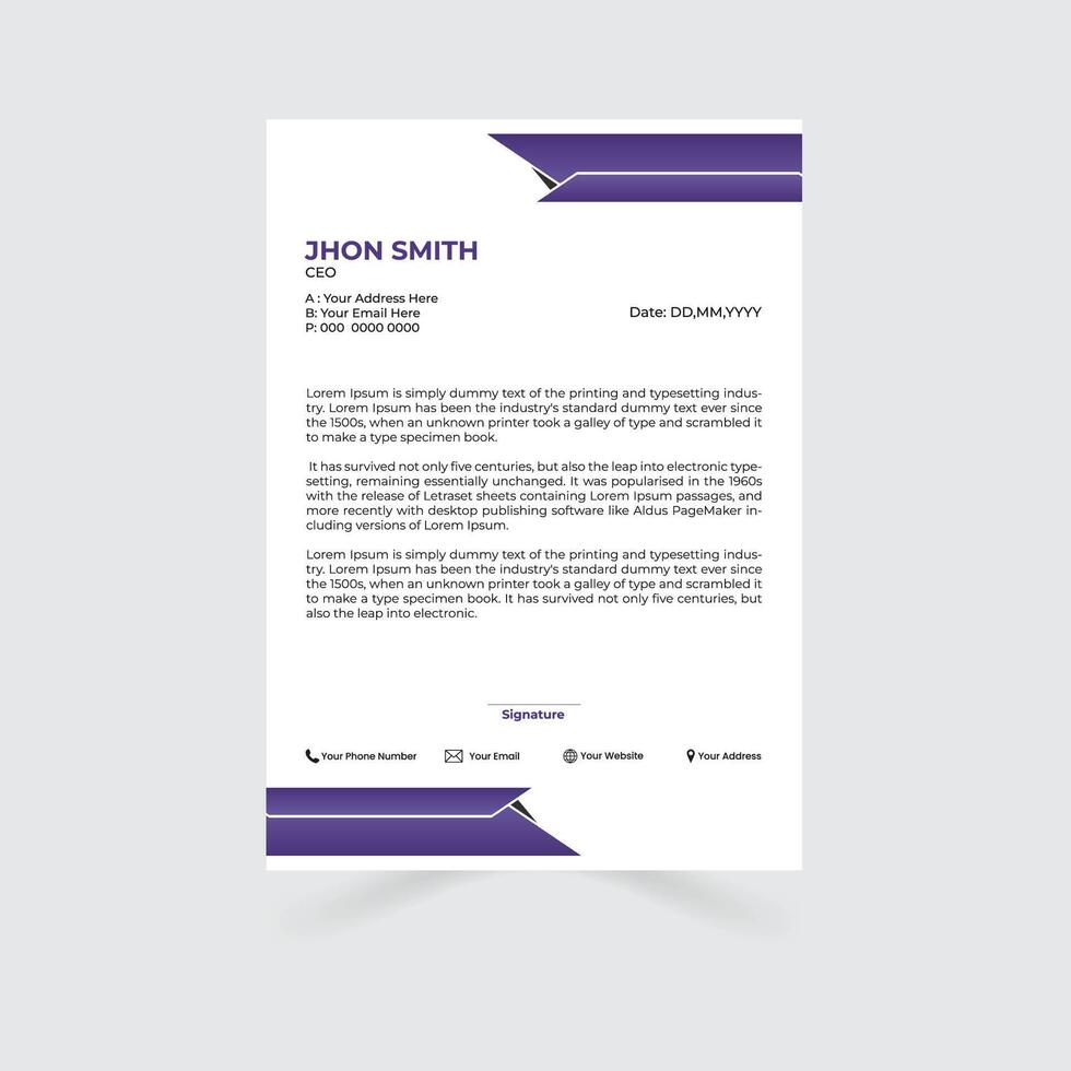 Letterhead design templete vector