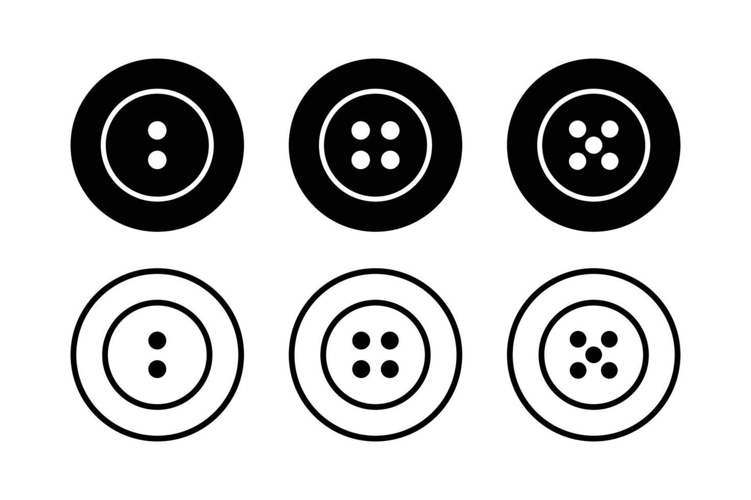 Clothing buttons symbol collection. Sewing button icon set. vector