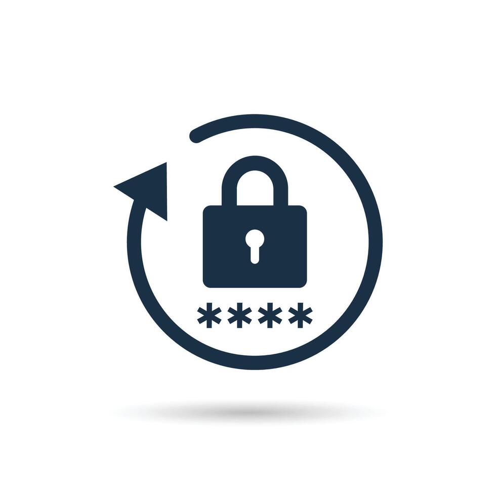 Change password icon. Reset password icon. Lock reload icon vector