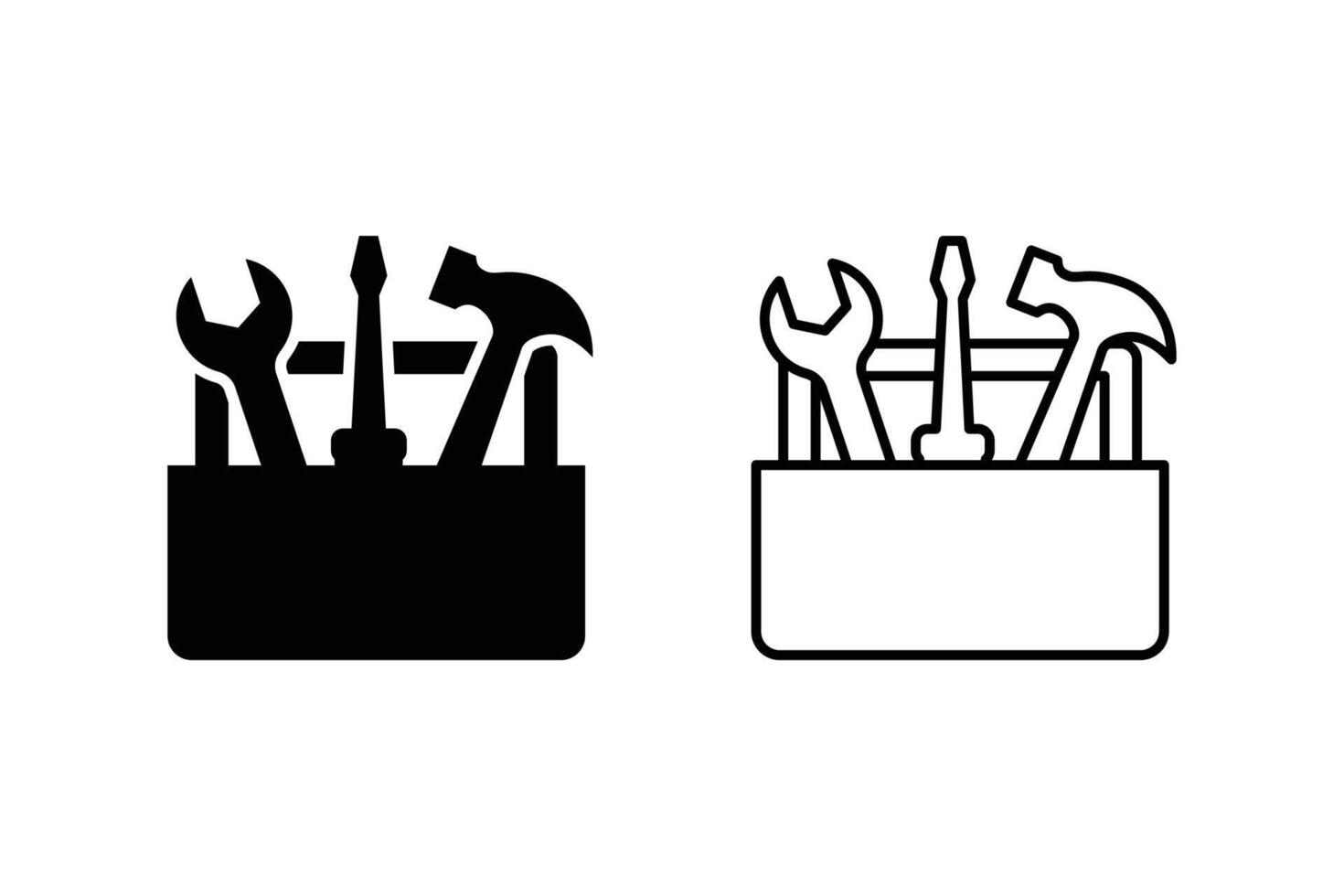 Handy toolbox icons. Tool case icon concept. Toolbox or tool kit icon set. vector