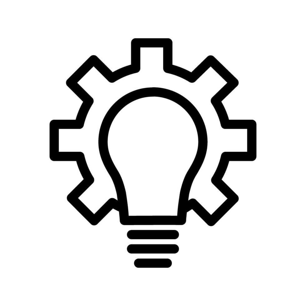 light bulb with gears icon vector