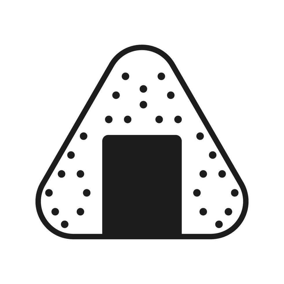 Japanese onigiri rice icon vector
