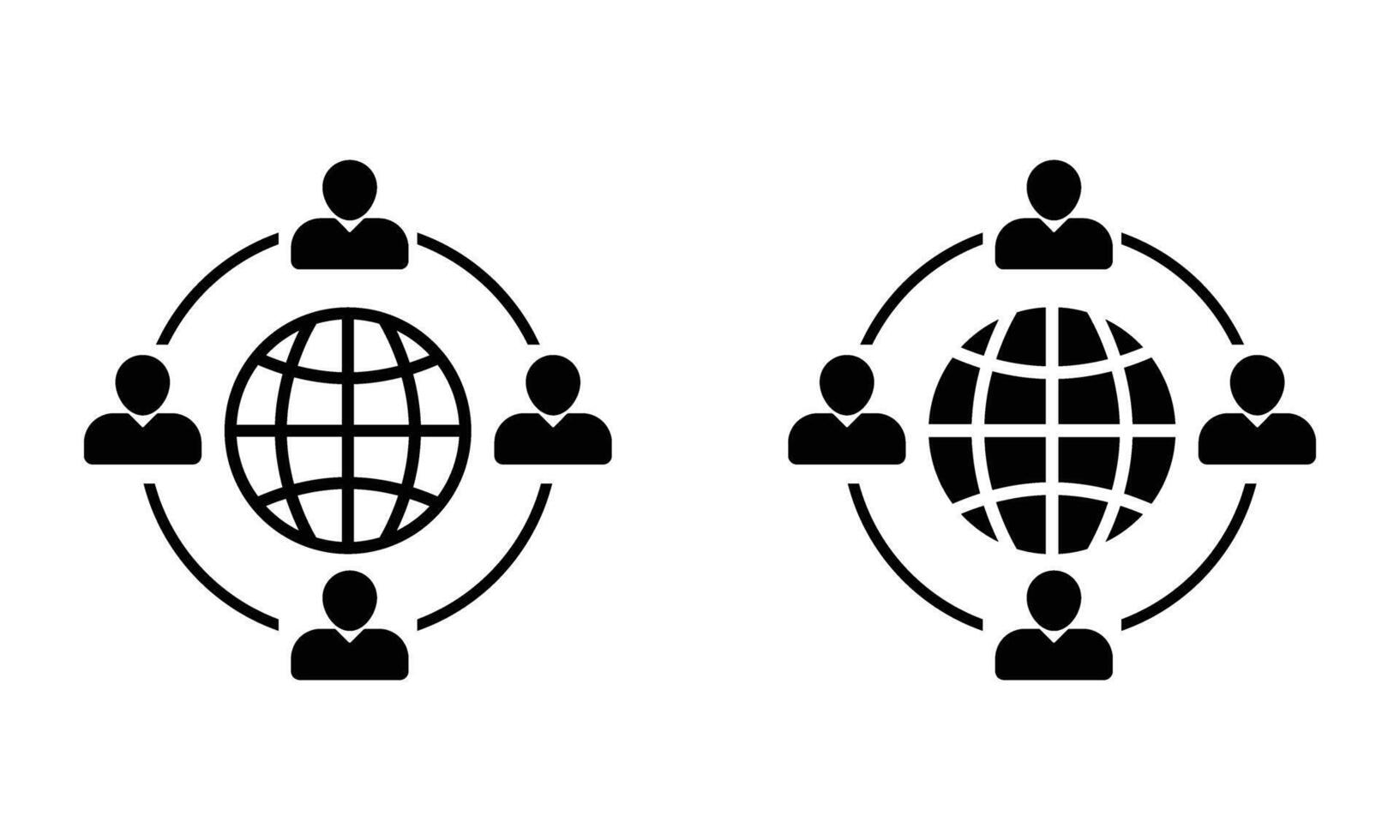 illustration of global business and network icon vector