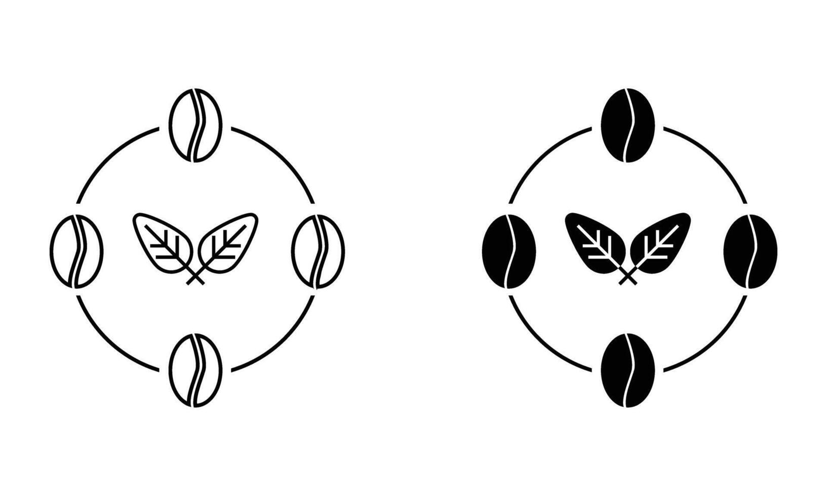 illustration of organic and natural coffee bean icon vector