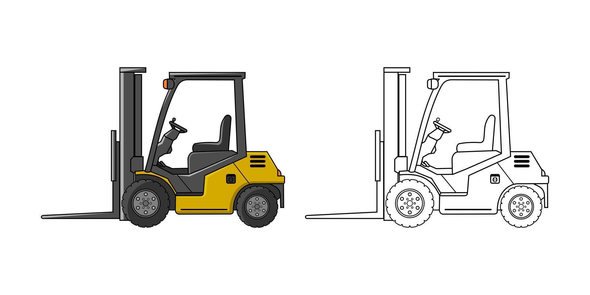 Forklift Vehicle Cartoon Design Illustration vector