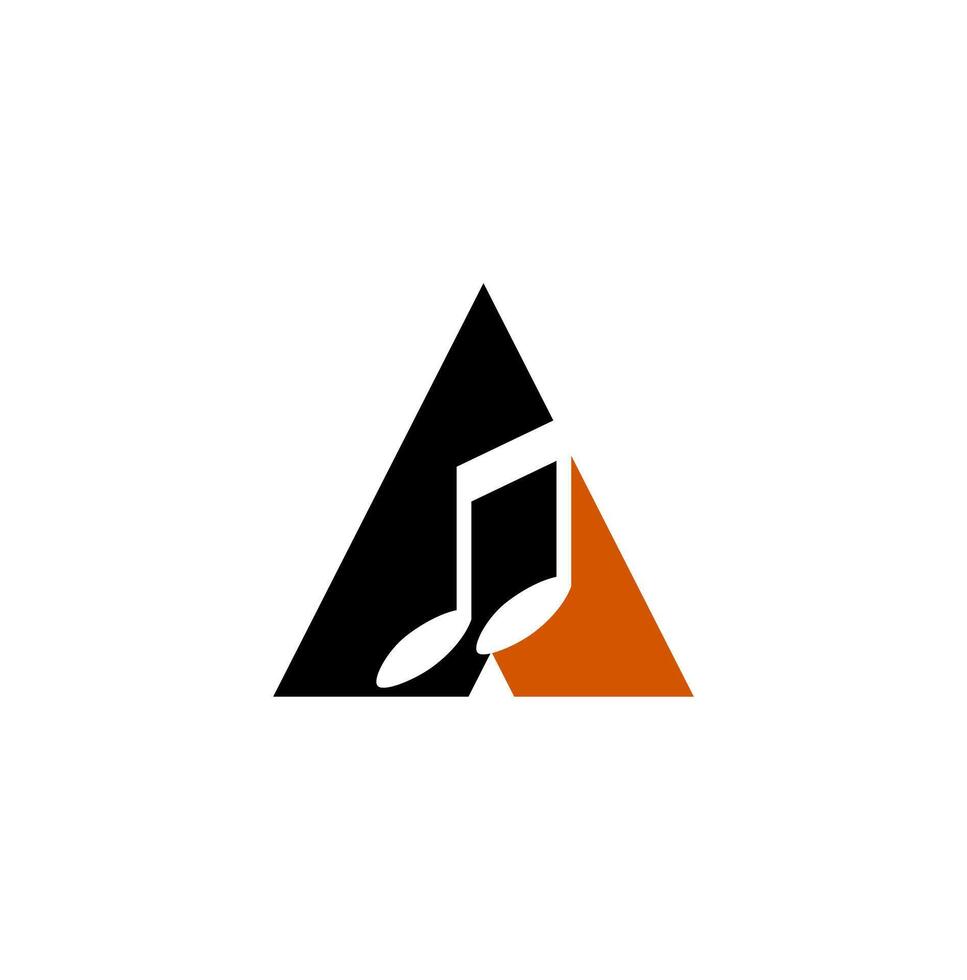 Letter A Music Logo Design Illustration vector