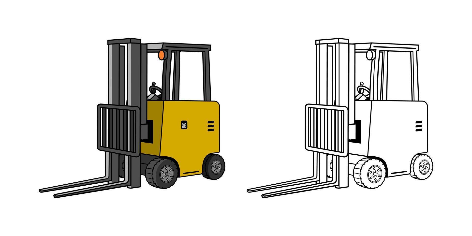 Illustration of Electric Forklift Vehicle Cartoon vector