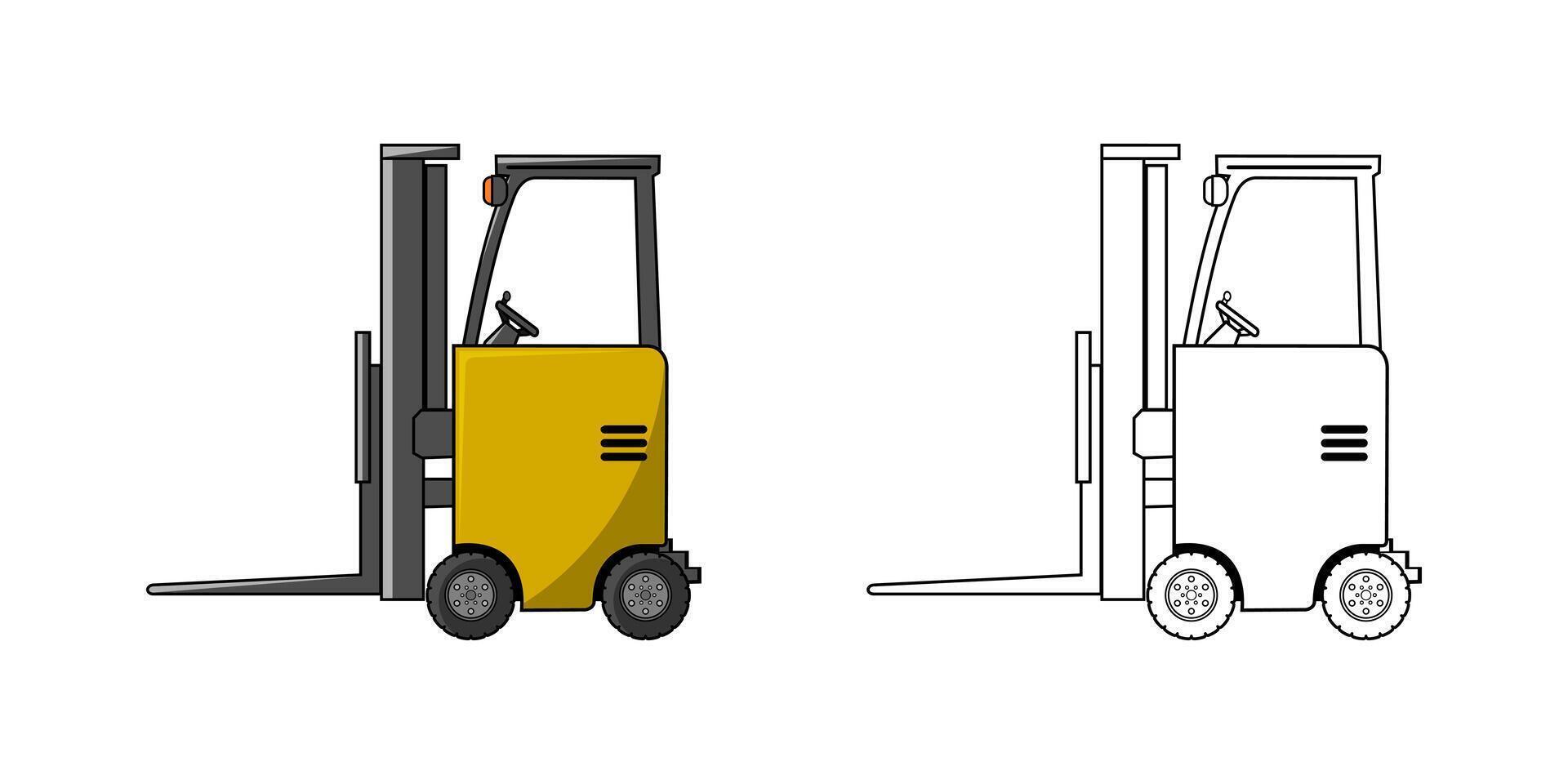 Electric Forklift Vehicle Cartoon Design Illustration vector