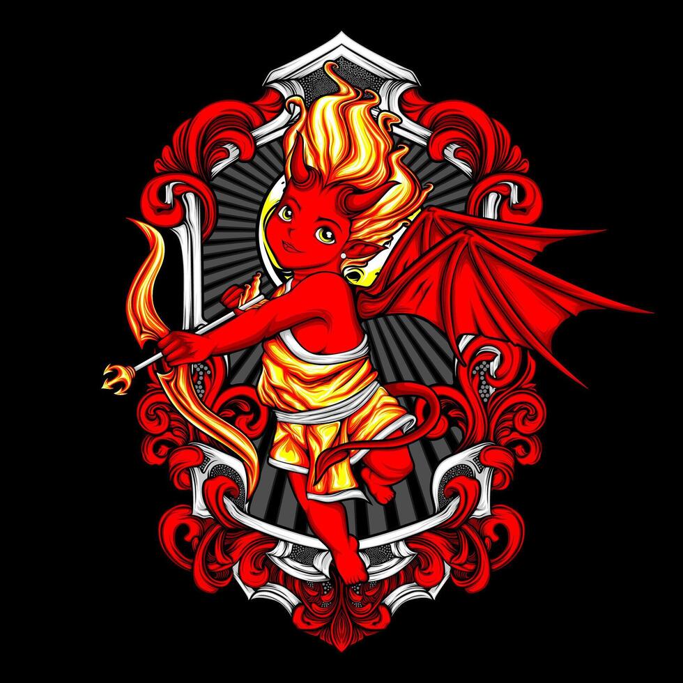 devil cupid illustration vector