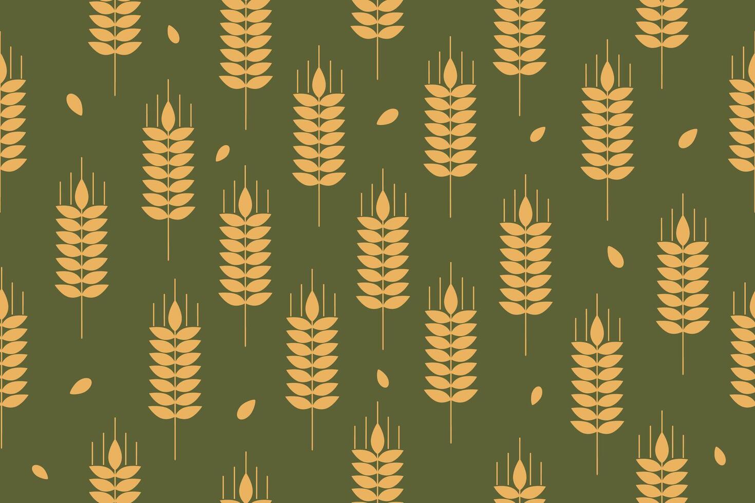 Collection of golden ripe spikelets of wheat. Agricultural symbol, flour production. silhouette of wheat. vector