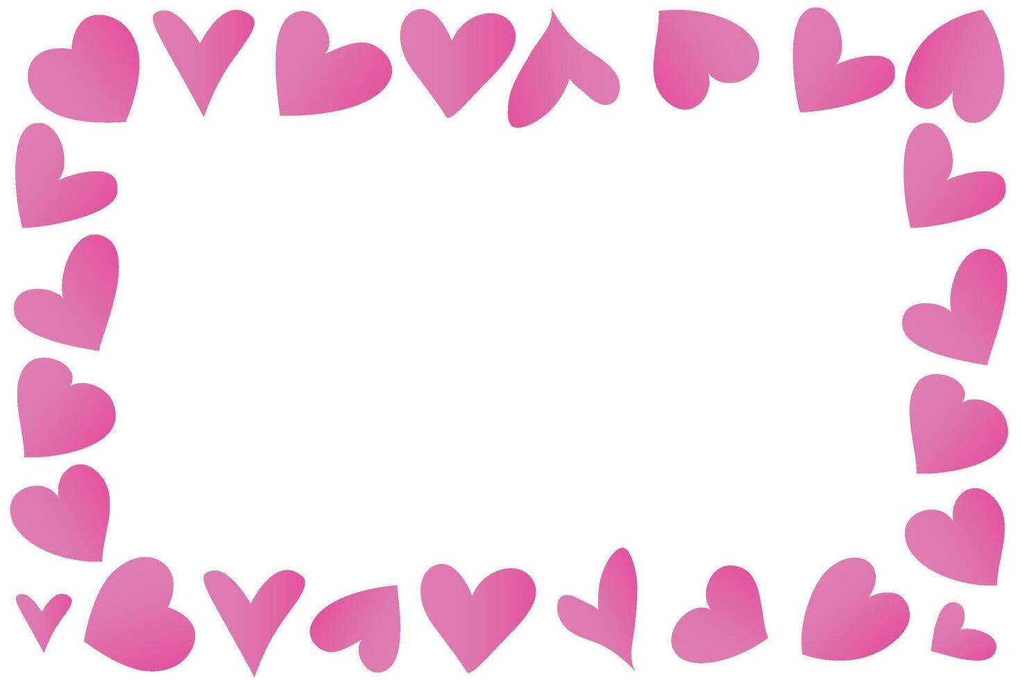 Background of Hearts, symbol of love and Valentine's Day. Set of hearts of different shapes. vector