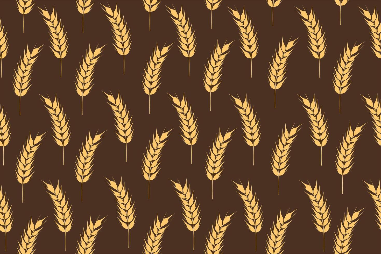 Collection of golden ripe spikelets of wheat. Agricultural symbol, flour production. silhouette of wheat. vector