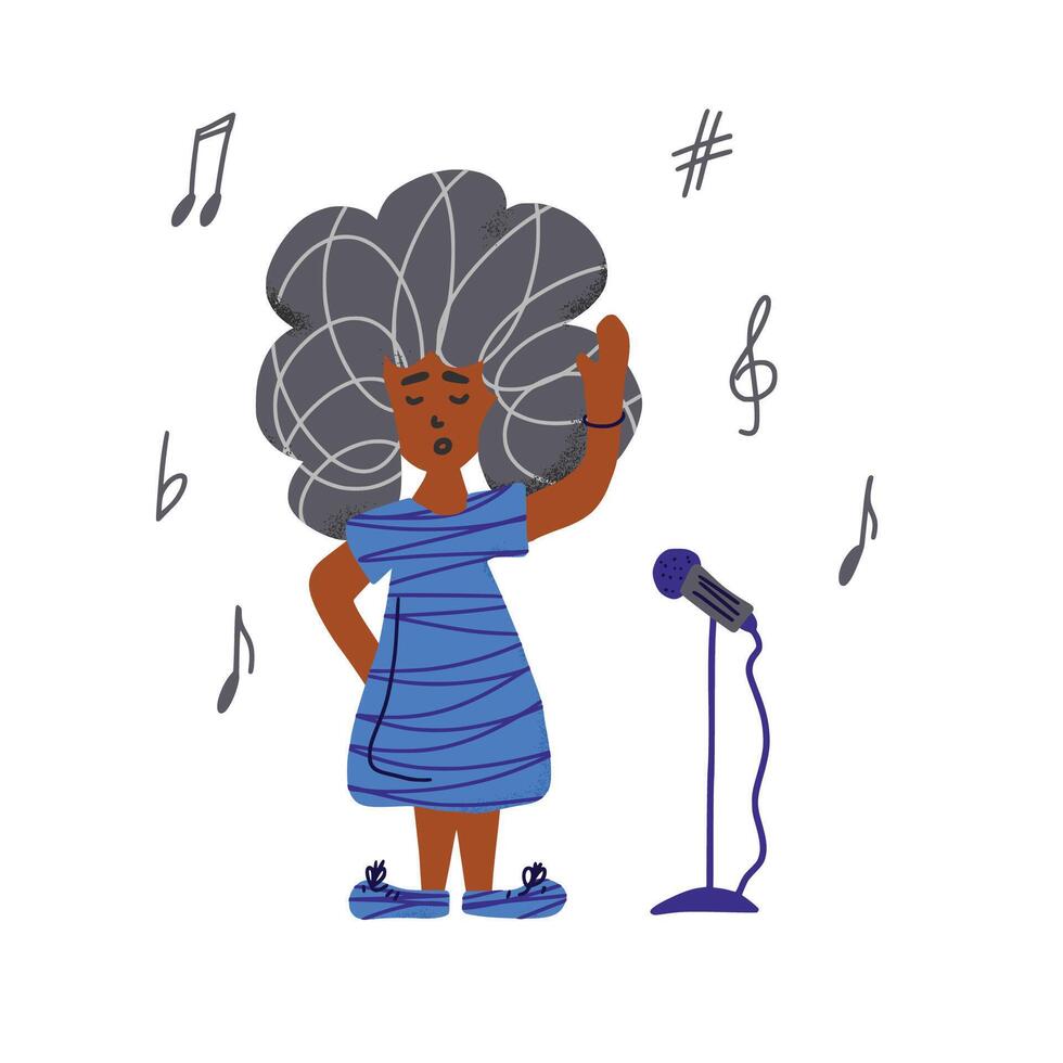 Cute singers stay isolated. simple design. vector