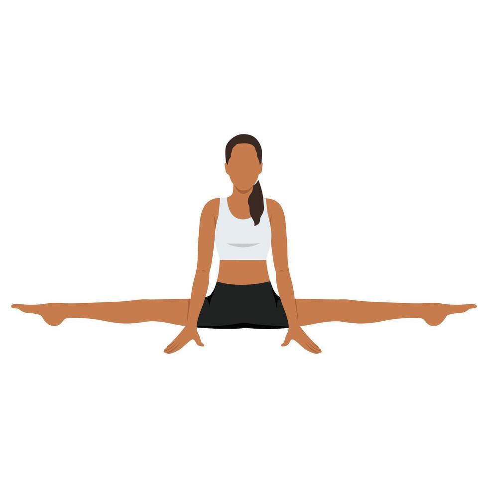 Young woman doing Reverse Table Top Pose Legs In Figure Four or Ardha Purvottanasana Pada Ardha Utkatasana. vector