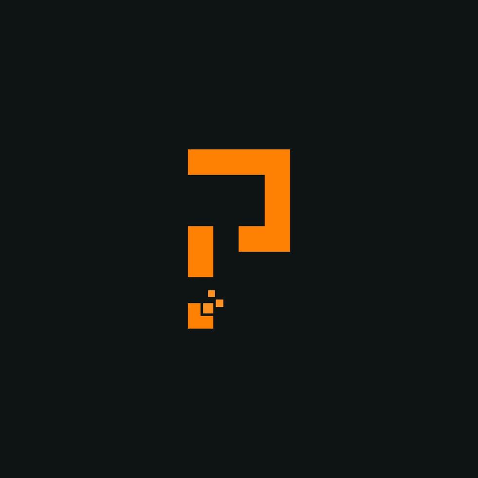 a black and orange logo with the letter p vector