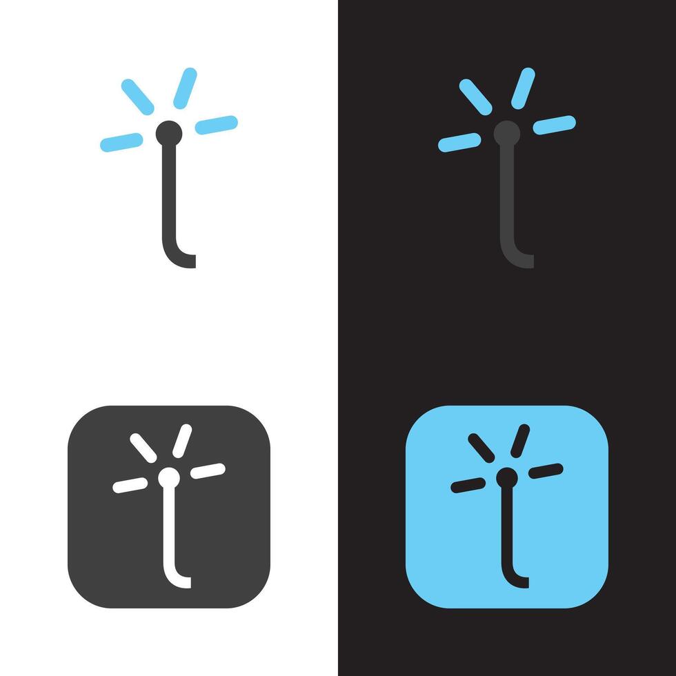 letter l with light line illustration vector