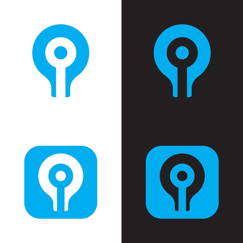 a set of four icons for a location pin vector