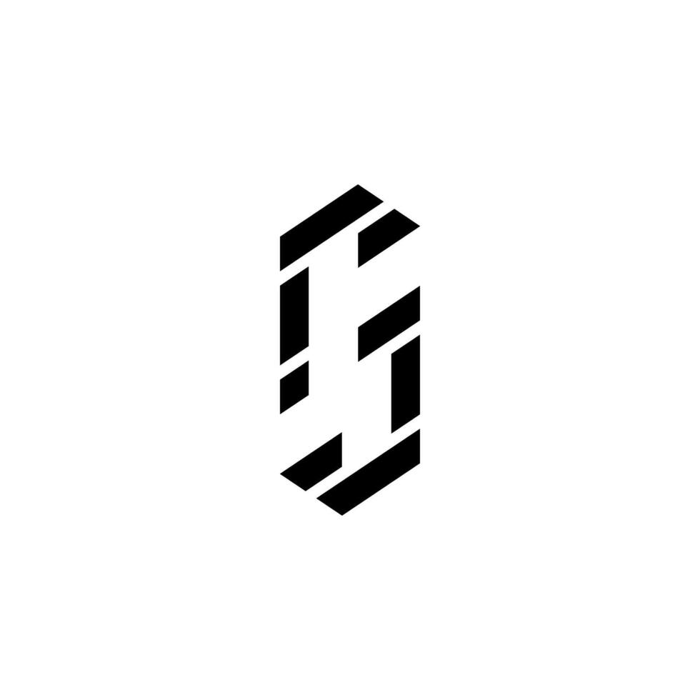 a black and white logo with a geometric shape of a letter s vector