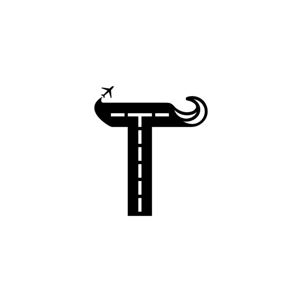 a black and white logo with a plane flying over it vector