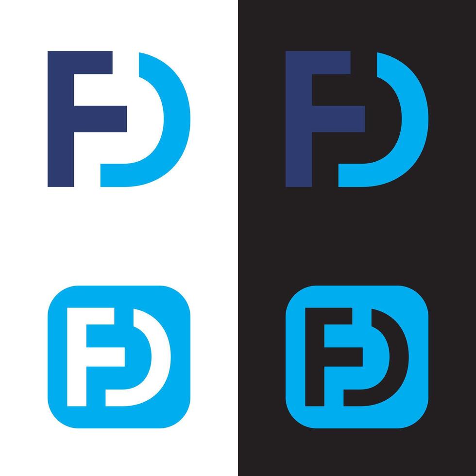four different logos for the letter f vector