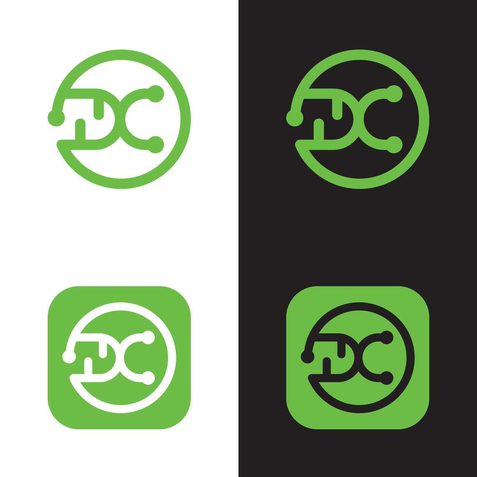 dc logo design like dna vector