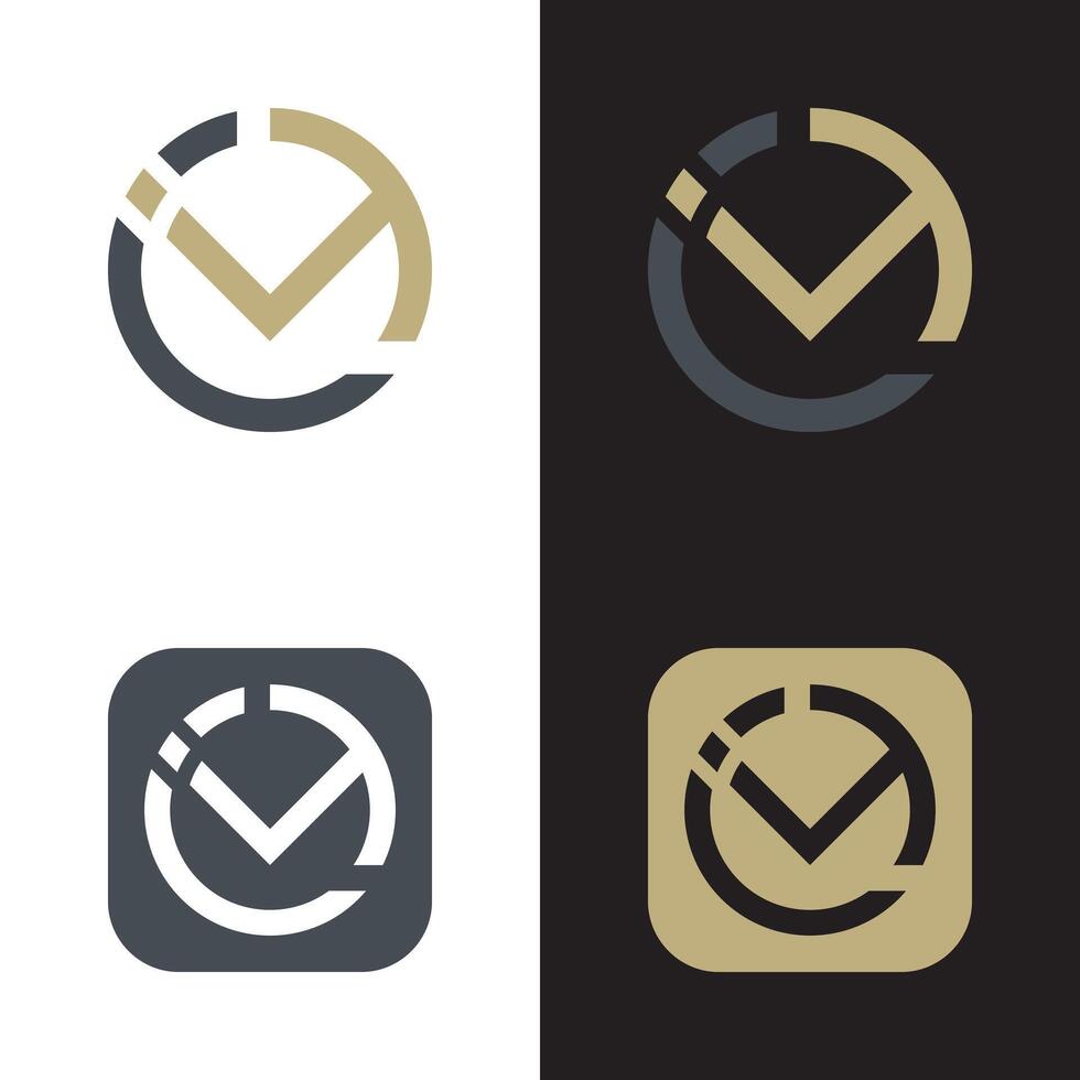 four different icons for a clock and a clock vector