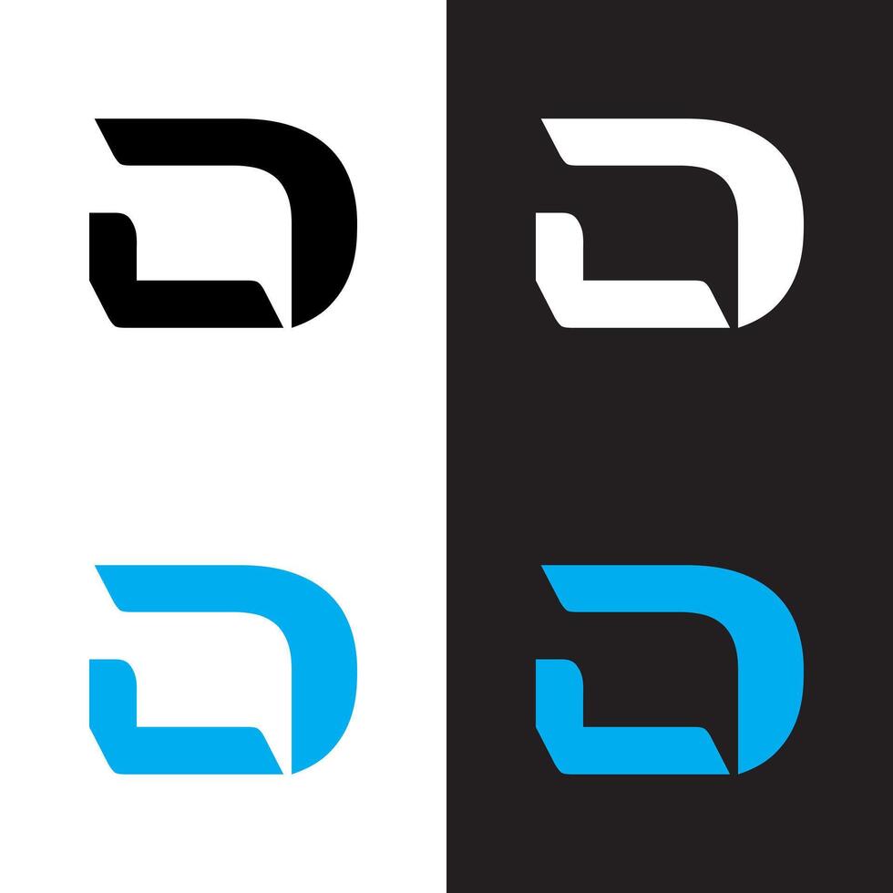 the letter d logo is shown in different colors vector