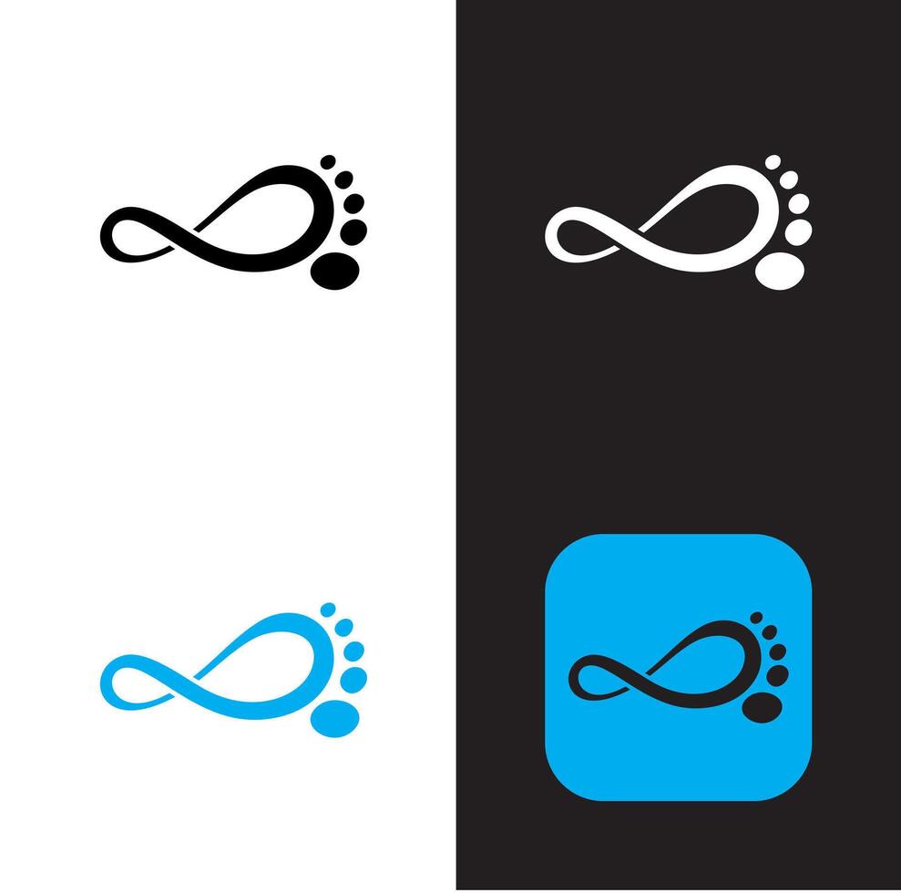 footprints logo design for a shoe company vector