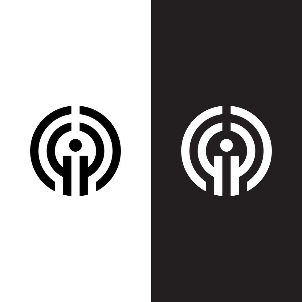 two logos for a company that are black and white vector