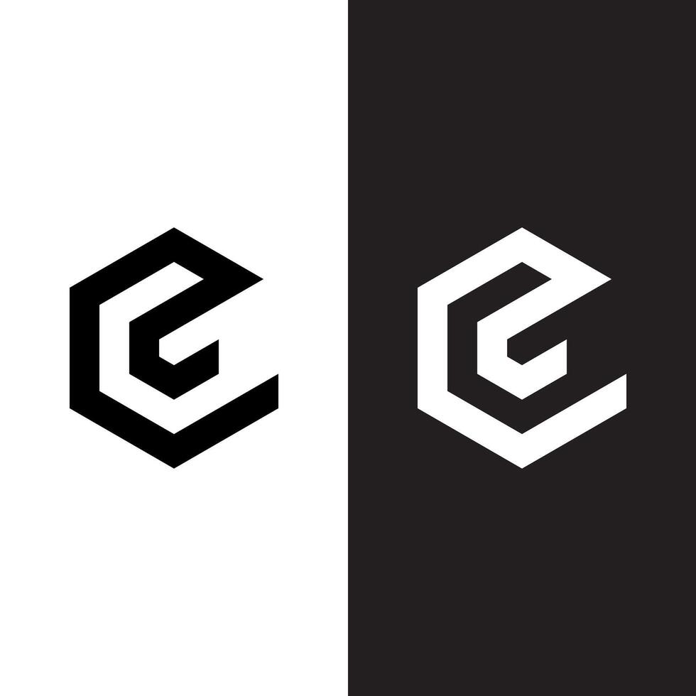 two logos for a company that are made of hexagons vector