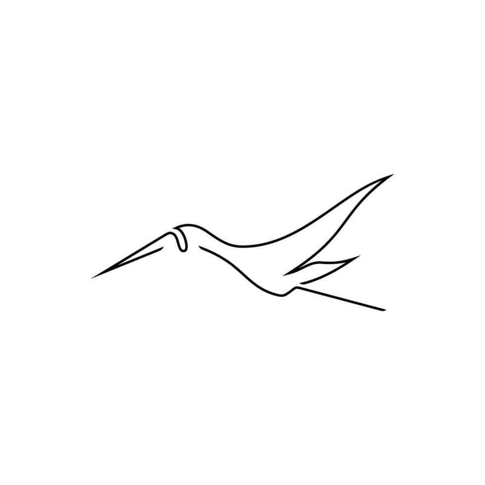 a bird is flying in a line on a white background vector