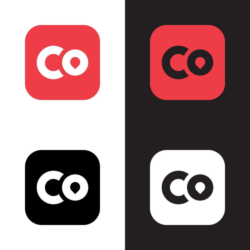 co icon and app logo design vector