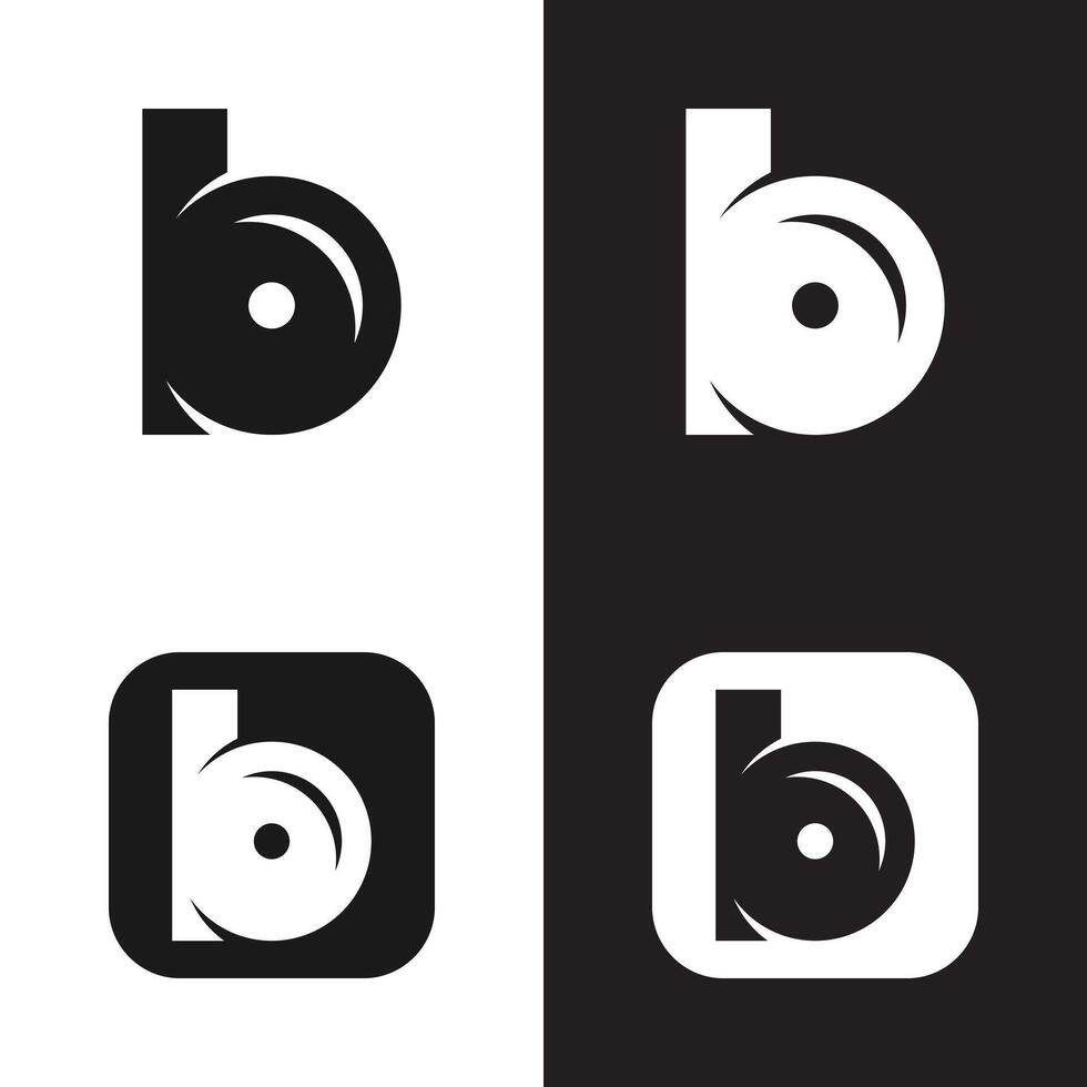 a set of four different logos for the letter b vector