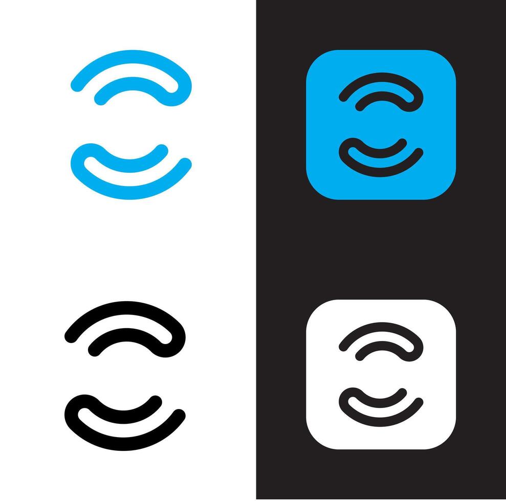 four different icons for the letter c vector