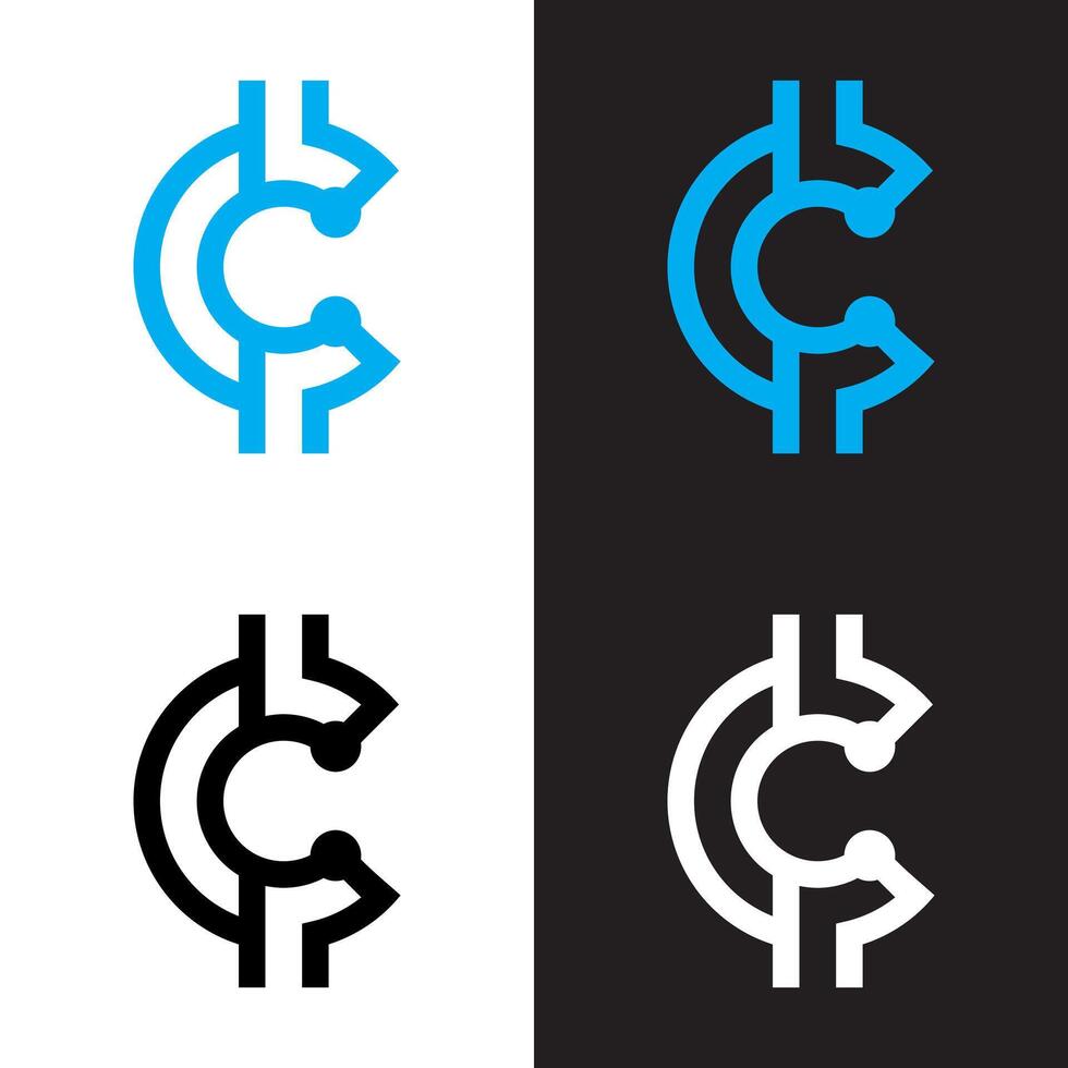 the letter c and c logo design vector