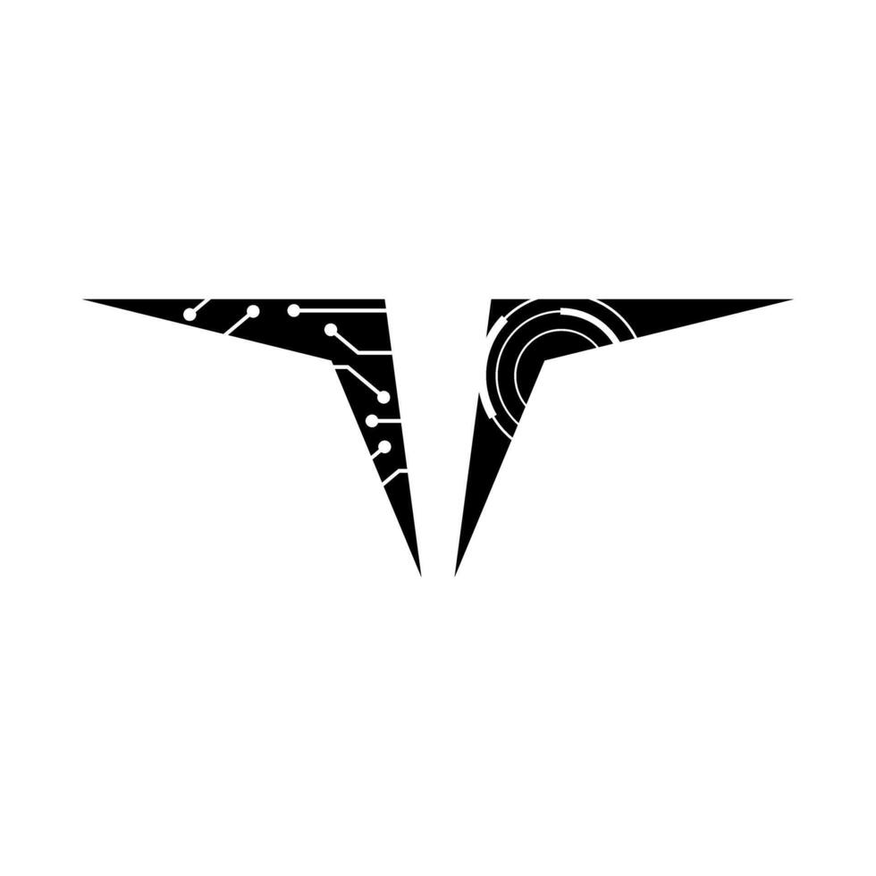 a black and white logo with a t on it vector