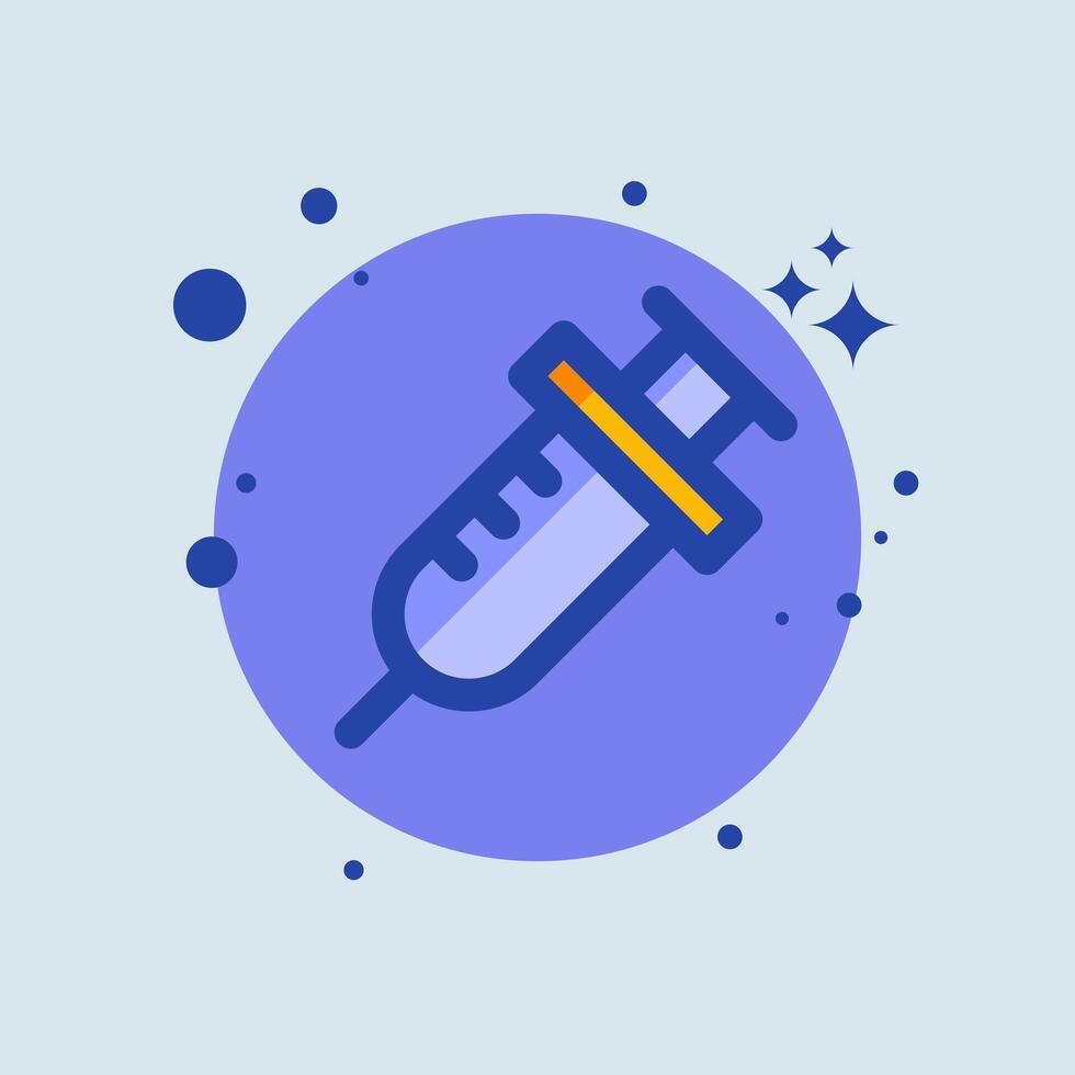 Inject flat illustration. Medicine signs illustration. vector