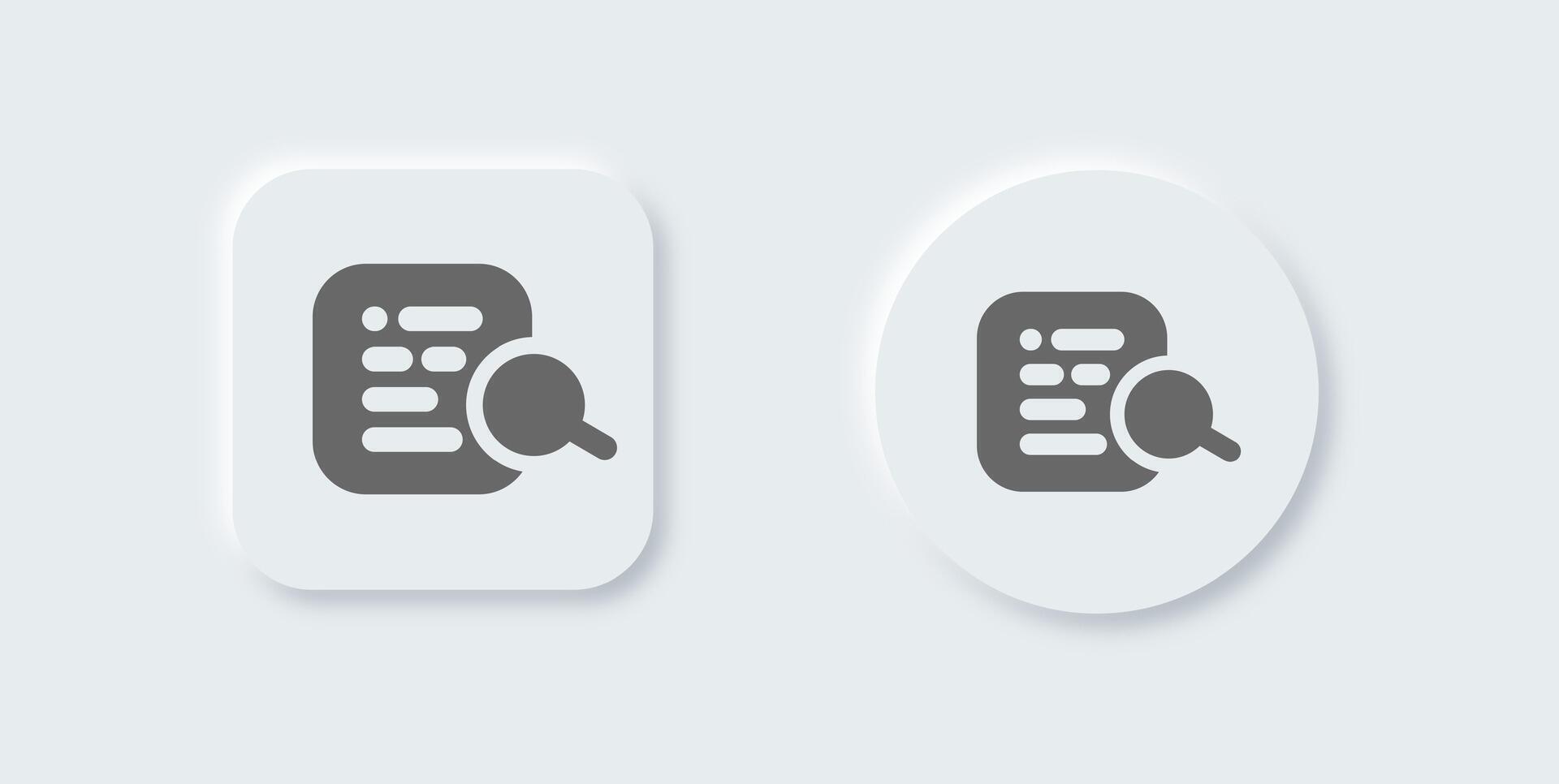 Keyword solid icon in neomorphic design style. Optimization signs illustration. vector