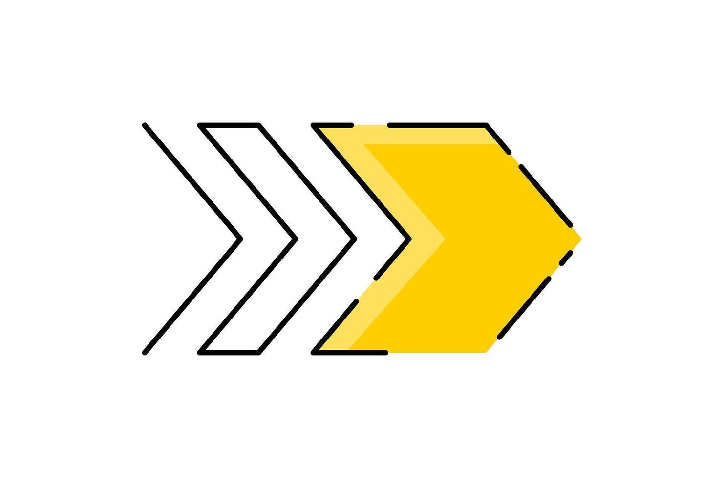 Arrow icon for web or social media. Direction flat illustration. vector