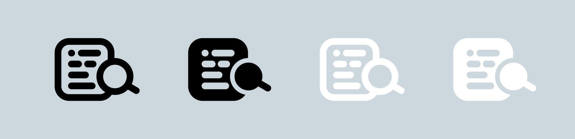 Keyword icon set in black and white. Optimization signs illustration. vector