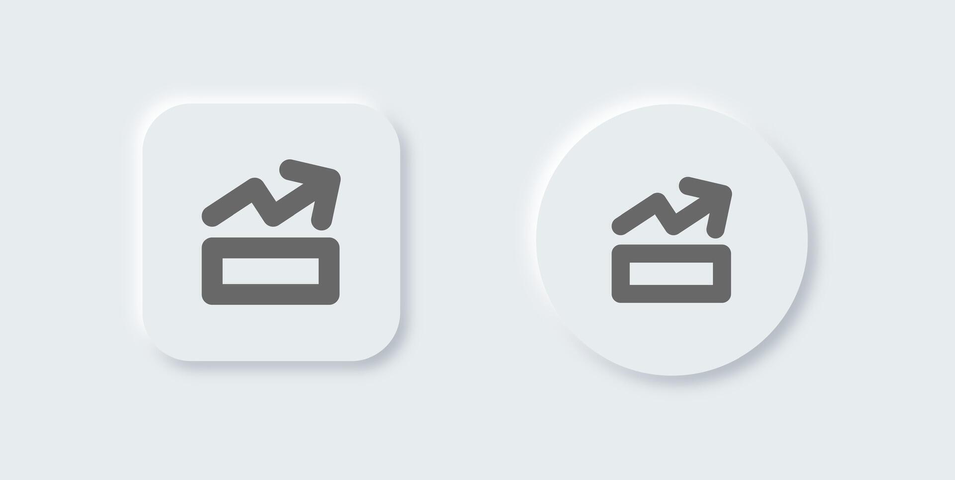 Level up line icon in neomorphic design style. Competition signs illustration. vector
