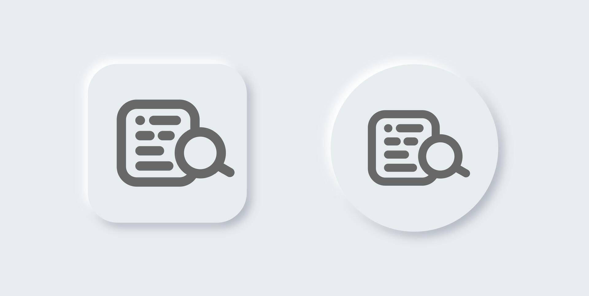 Keyword line icon in neomorphic design style. Optimization signs illustration. vector