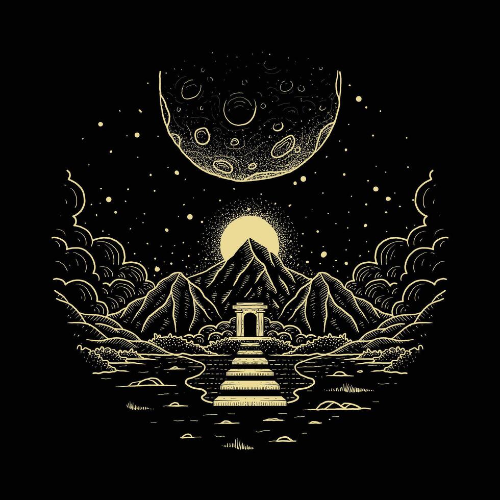 Luxurious illustration of a gateway to another dimension vector